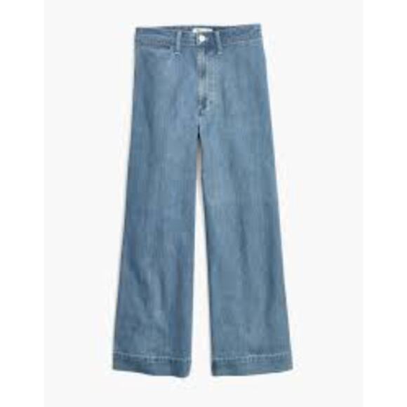 Madewell Emmett Wide-Leg Crop Jeans in Langston Wash - Size 31 - Style # K9147 - Picture 2 of 12